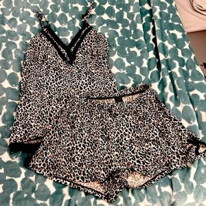 Lace Leopard Print Pajama Set
